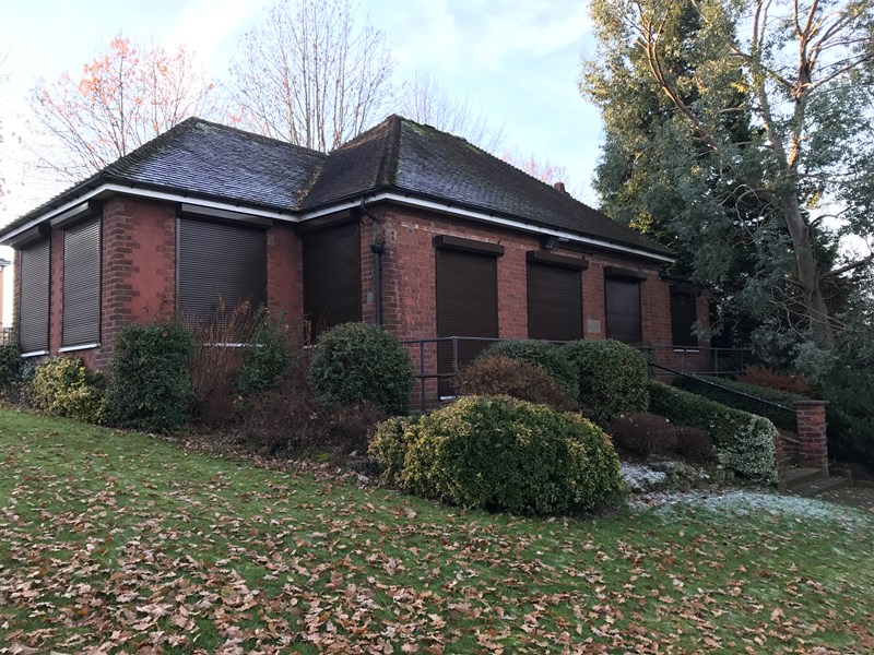 view of sons of rest pavilion from park