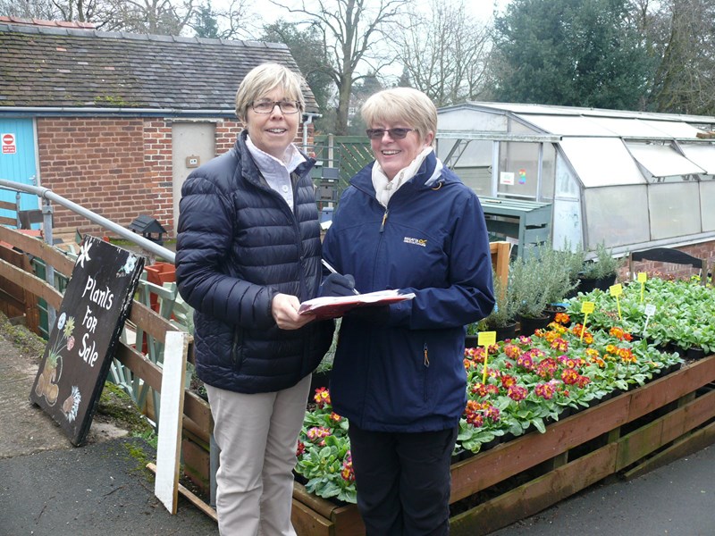 Lesley Fox and volunteer