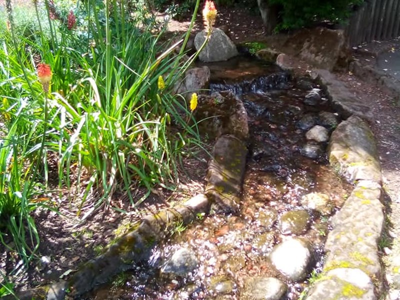 Path edged with stone rockery