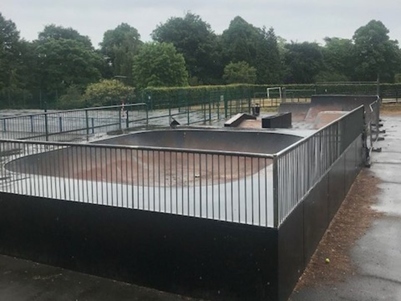 skate park covered in oil